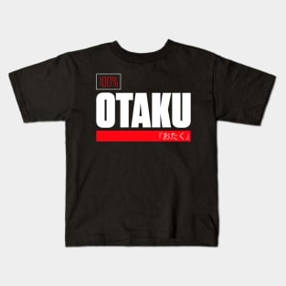 Otaku 100% – Red + White Kids T-Shirt